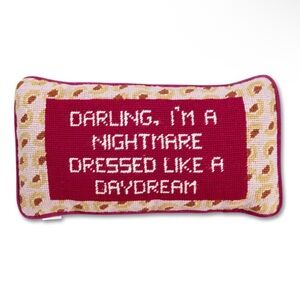 Furbish Studio Needlepoint Taylor Swift Darling I’m A Nightmare Throw Pillow
